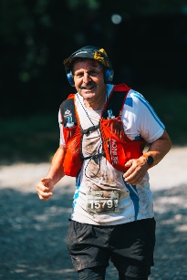 Maverick marathon, still smiling at the finish despite my injuries